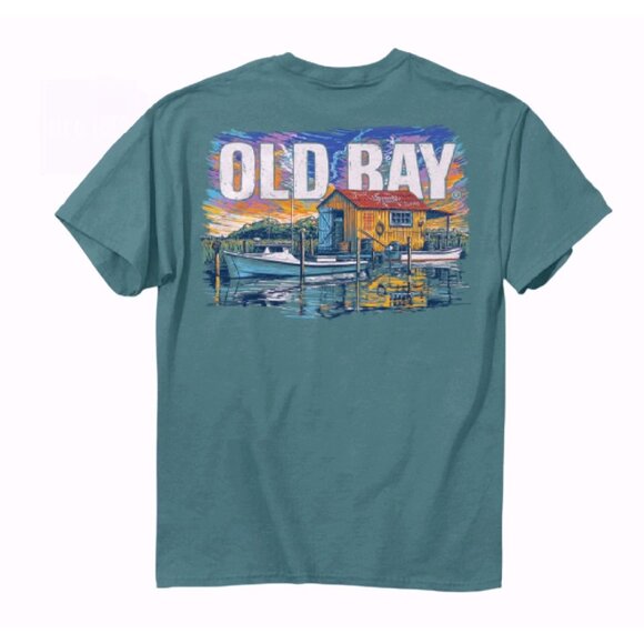 Old Bay Boats and Crab Shack Short Sleeve T-Shirt NEW Fast Ship - Picture 2 of 7